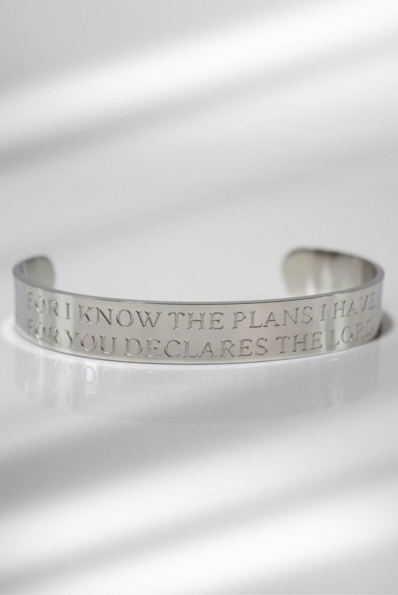 12mm Jeremiah 29:11 Stainless Steel Bangle - A Meaningful Mood