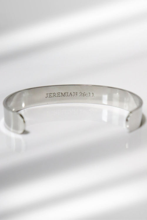 12mm Jeremiah 29:11 Stainless Steel Bangle - A Meaningful Mood