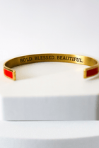 Bold Blessed Beautiful 4pc Enamel Bangle Set - A Meaningful Mood