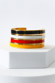 Bold Blessed Beautiful 4pc Enamel Bangle Set - A Meaningful Mood