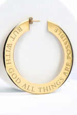 But With God All Things Are Possible 18k Gold Plated Hoops - A Meaningful Mood