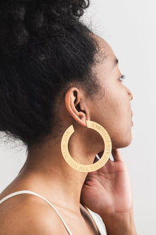 But With God...Large 18k Gold Plated Statement Hoops - A Meaningful Mood