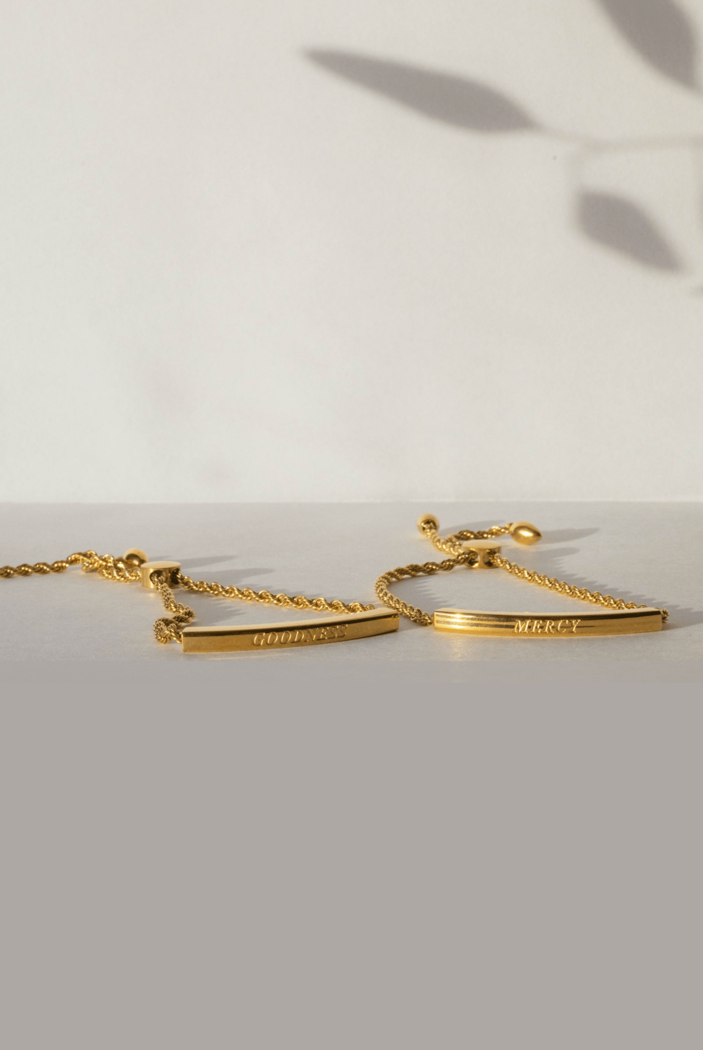 Goodness & Mercy 2pc 18k Gold - Plated Bracelet Set - A Meaningful Mood