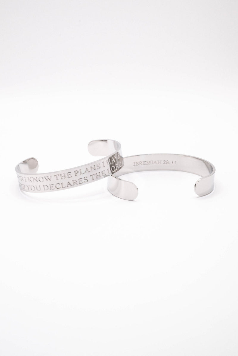 Jeremiah 29:11 Wide Bangle Stainless Steel - A Meaningful Mood