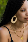 Let Your Light Shine 18k Gold Plated Engraved Earrings - A Meaningful Mood