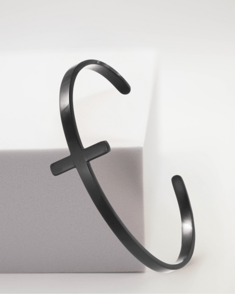 *NEW* So Sleek Black Cross Bracelet - A Meaningful Mood