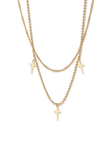 So Chic Cross Layered Necklace 18k Gold - Plated - A Meaningful Mood