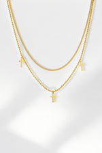 So Chic Layered 18k Gold - Plated Cross Necklace - A Meaningful Mood