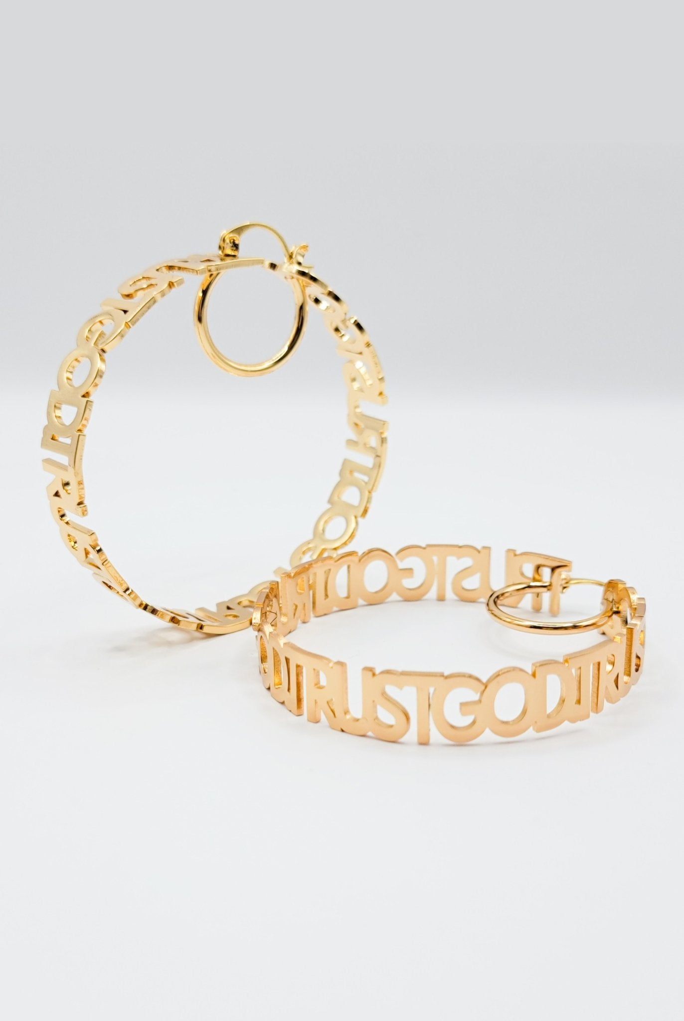 Trust God 18k Gold Plated Hoops - A Meaningful Mood