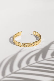 Trust God Bold Bangle 18k Gold - Plated - A Meaningful Mood