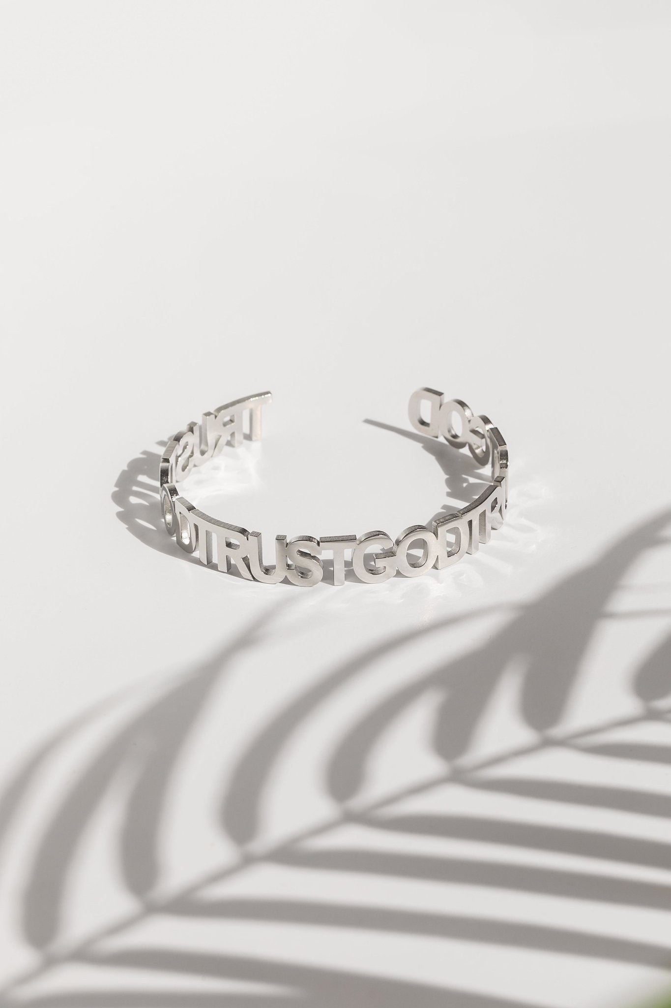 Trust God Bold Bangle Stainless Steel - A Meaningful Mood