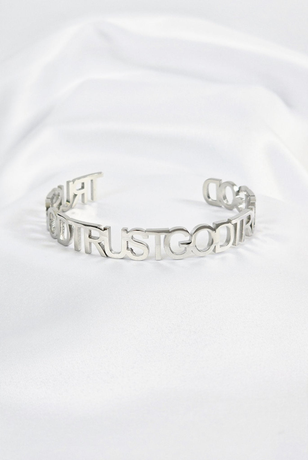 Trust God Bold Bangle Stainless Steel - A Meaningful Mood