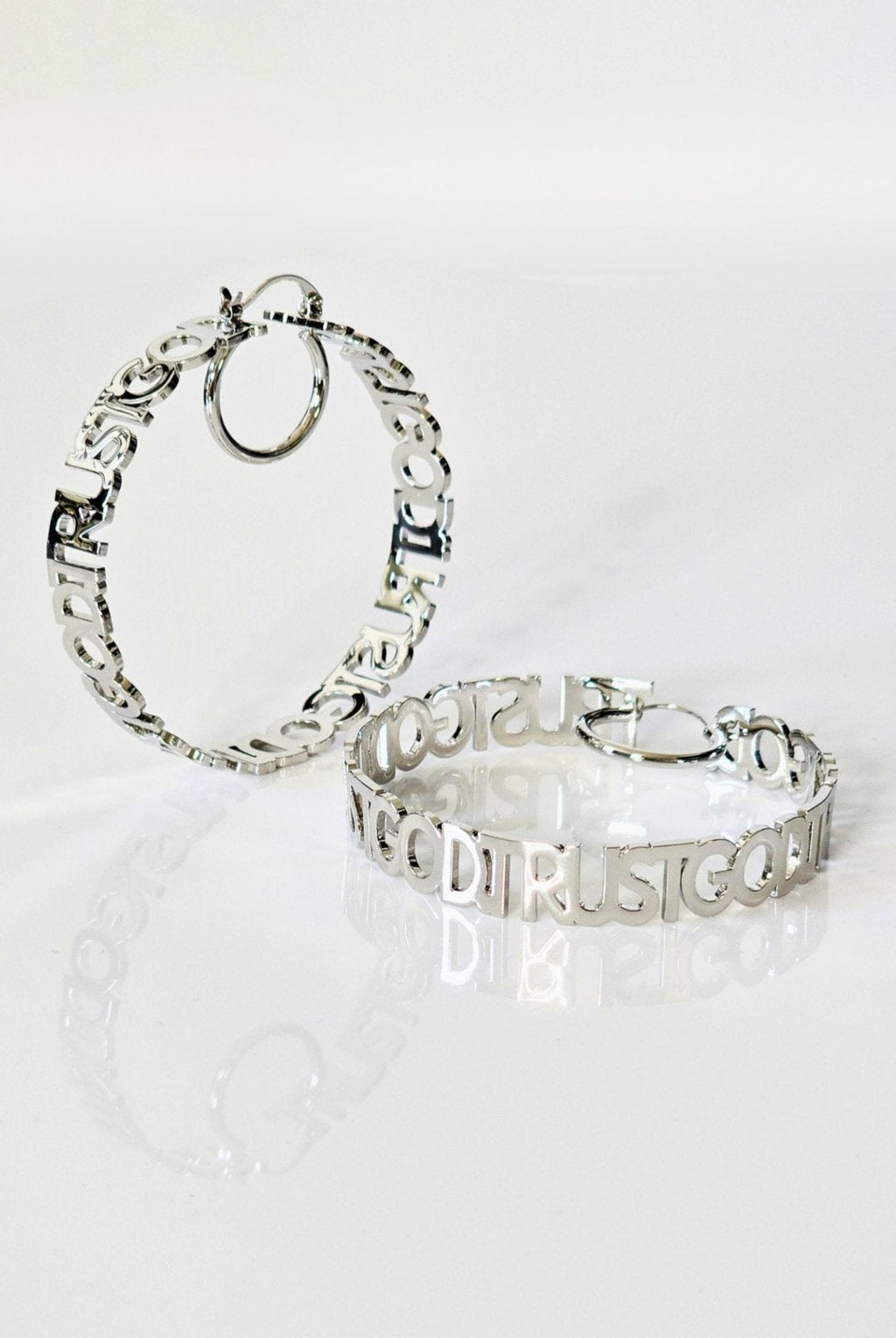 Trust God Stainless Steel Hoops - A Meaningful Mood