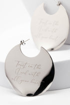 Trust In The Lord Stainless Steel Engraved Earrings - A Meaningful Mood