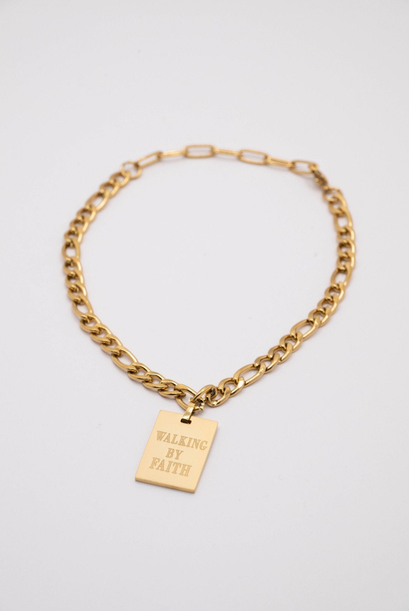 Walking By Faith Pendant Anklet 18k Gold - Plated - A Meaningful Mood