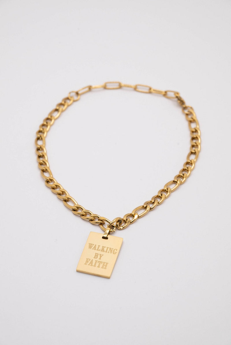 Walking By Faith Pendant Anklet 18k Gold - Plated - A Meaningful Mood