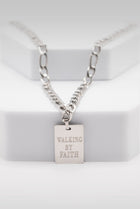 Walking By Faith Pendant Necklace Stainless Steel - A Meaningful Mood