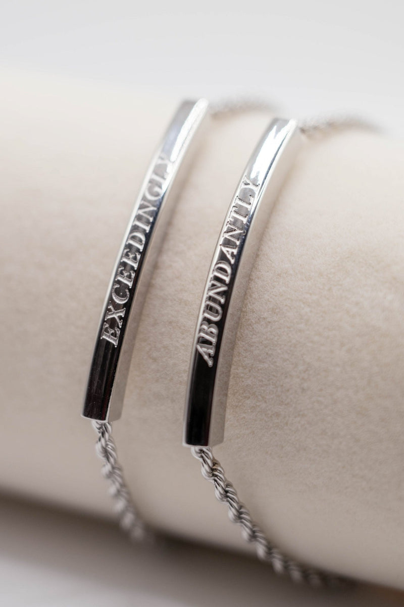 Exceedingly Abundantly 2pc Stainless Steel Bracelet Set - A Meaningful Mood