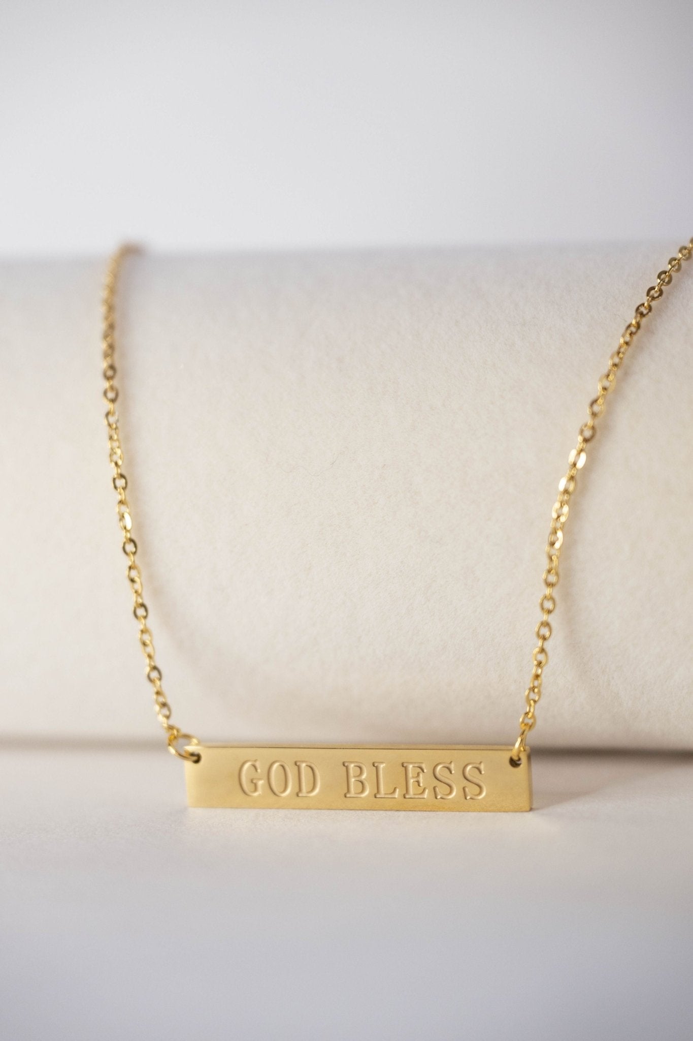 God Bless 18k Gold-Plated Necklace - A Meaningful Mood